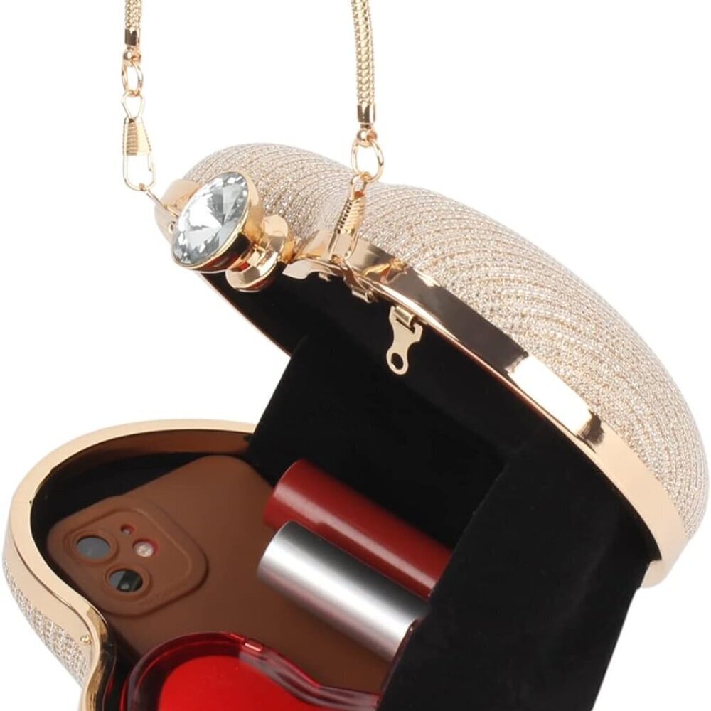 Heart Shape Tote Handbag Women's PU Leather Small Crossbody Clutch - Picture 2 of 7